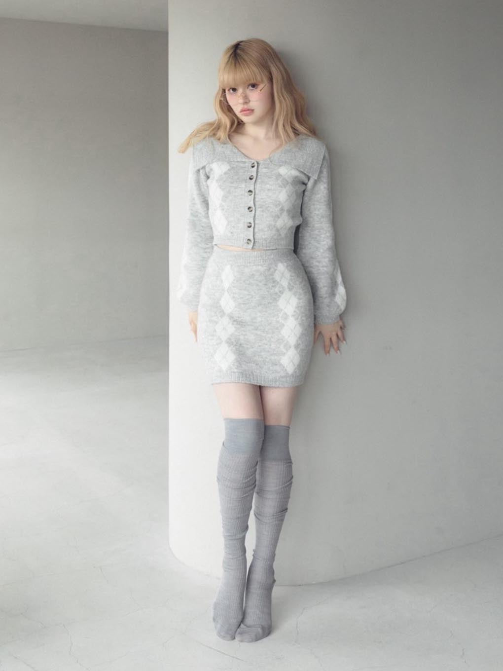 Dona argyle knit set up