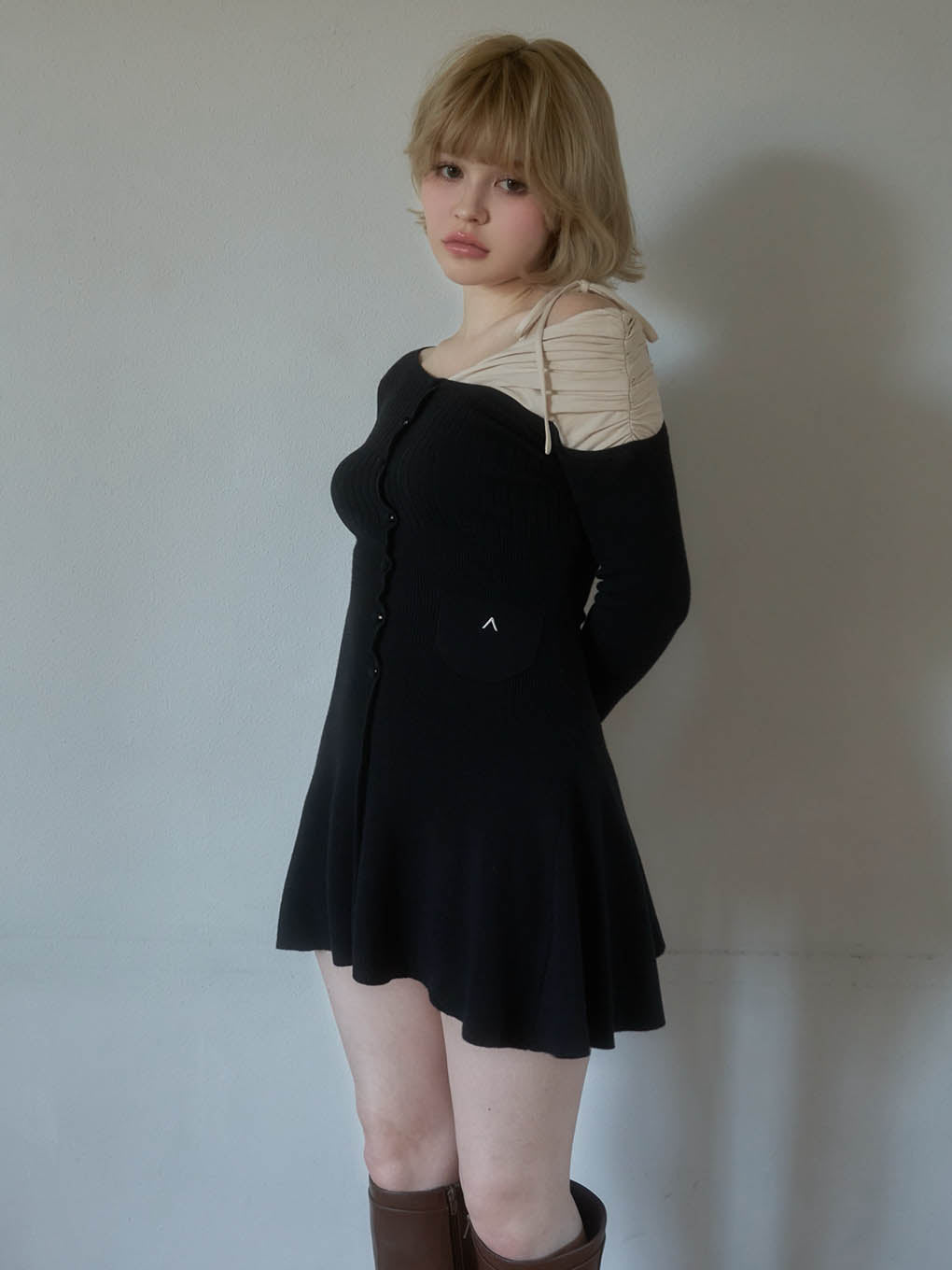 Helen knit flare mini dress