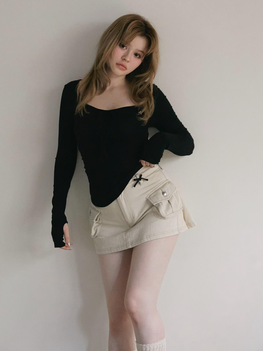 Baby ribbon mini skirt