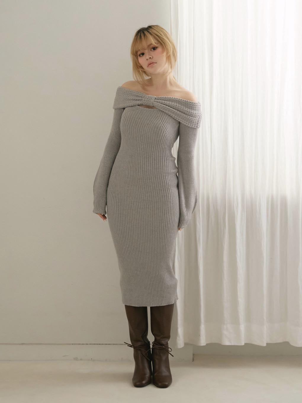 Amanda offshoulder knit dress