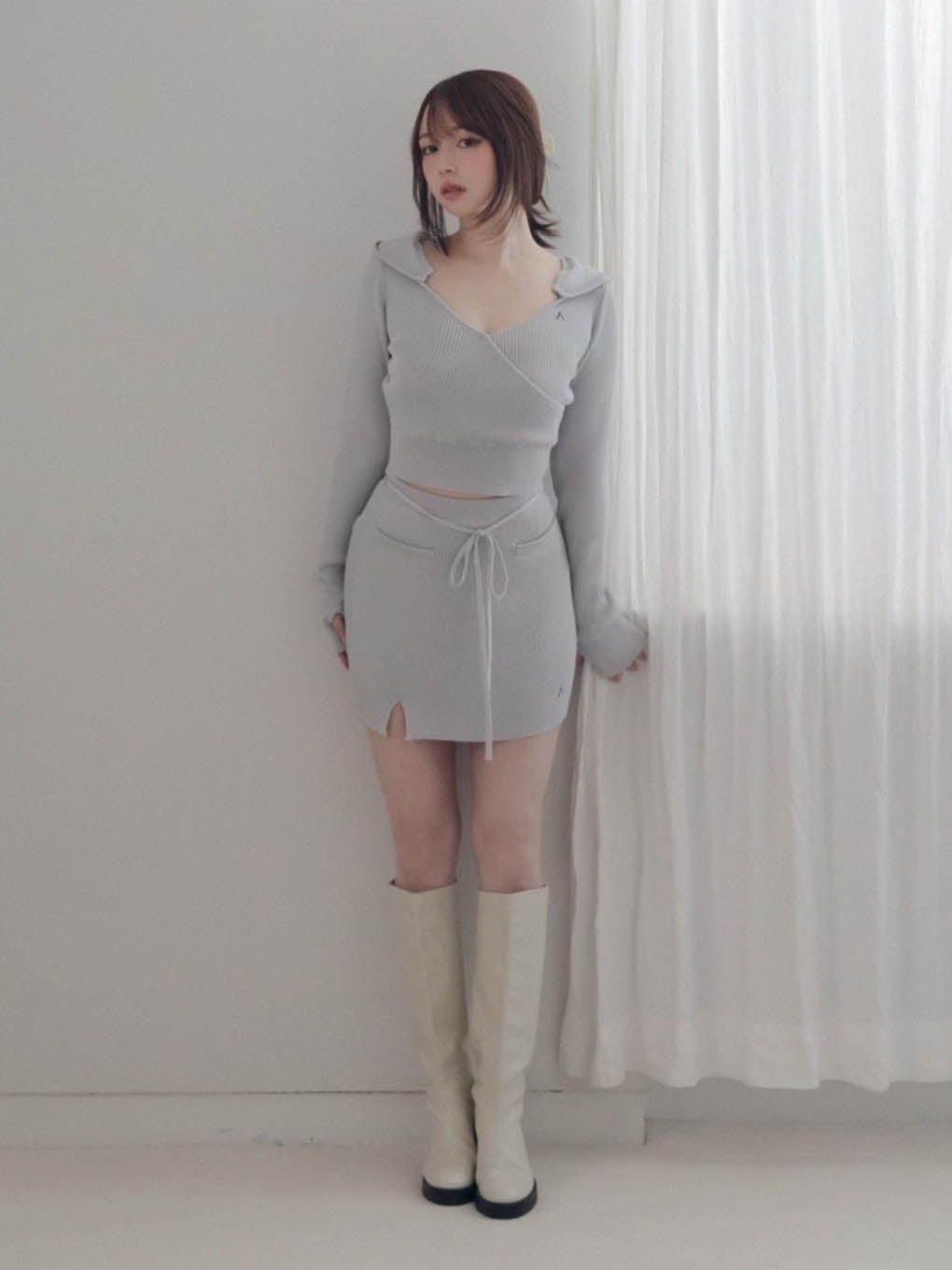 ANDMARY】Lilly silk knit skirt 