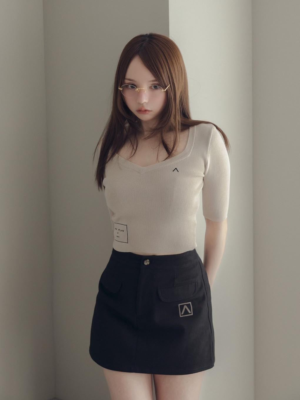 Jane logo mini skirt