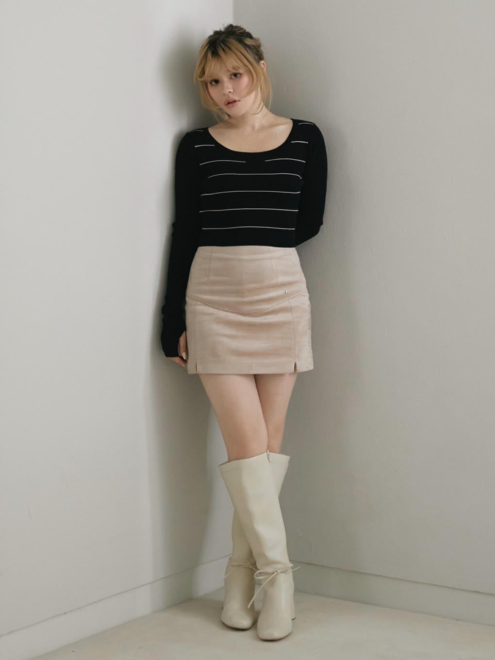 Kate slit mini skirt