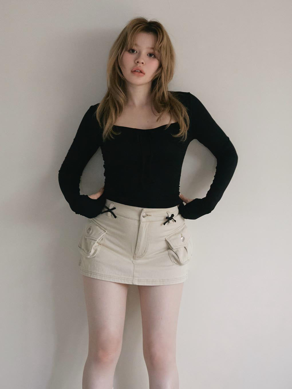 Baby ribbon mini skirt