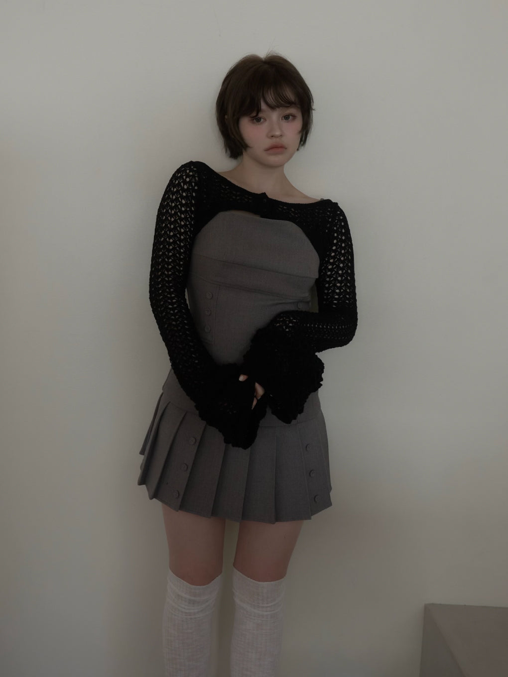 Grenda pleats set mini dress