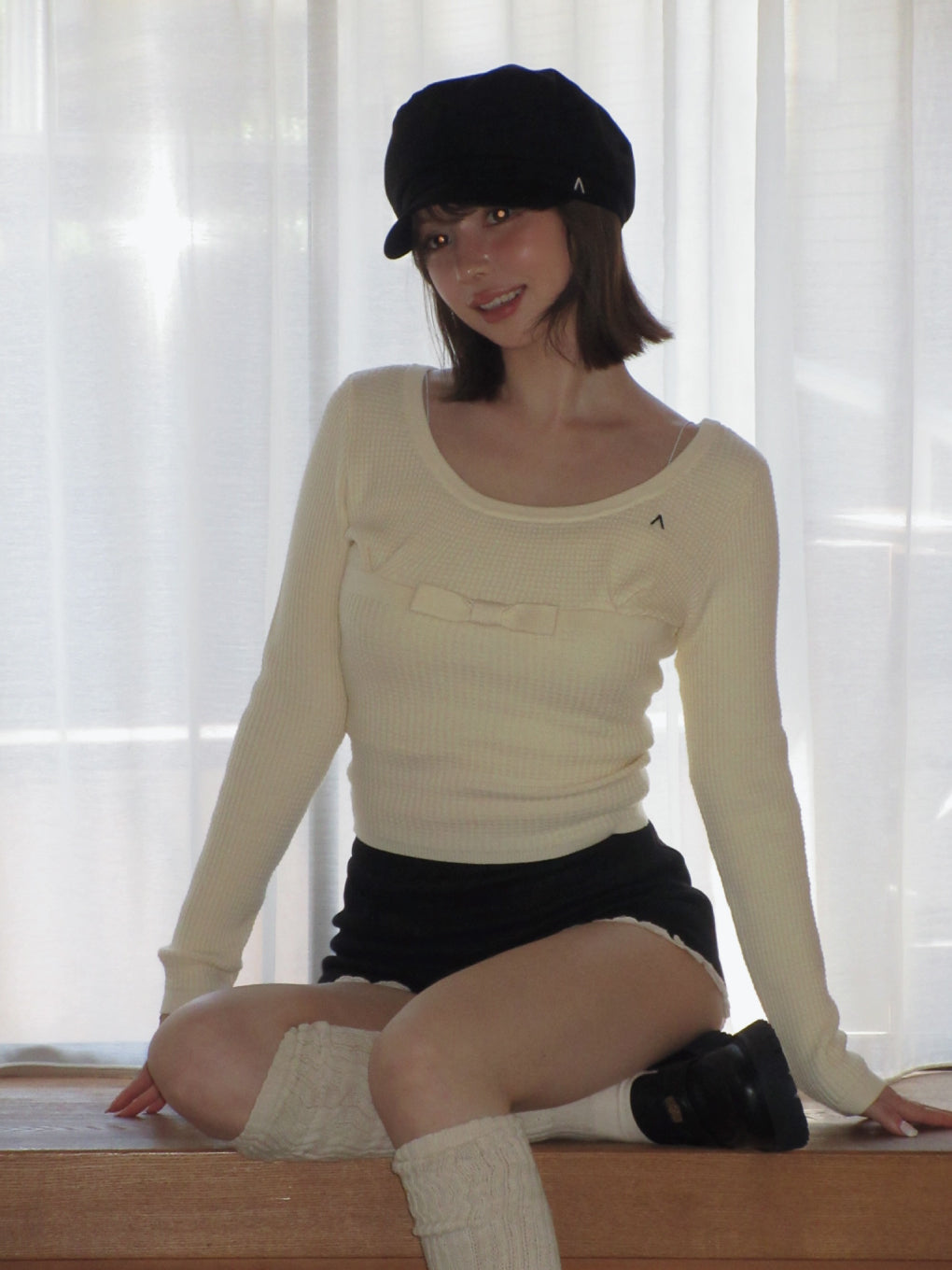 Waffle ribbon tops