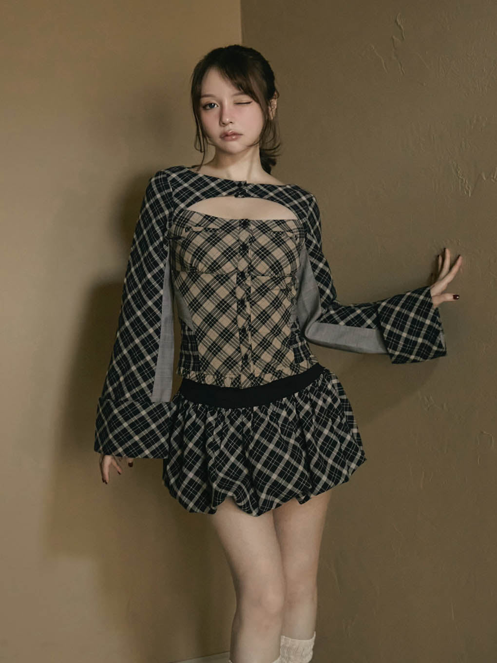Nancy check skirt