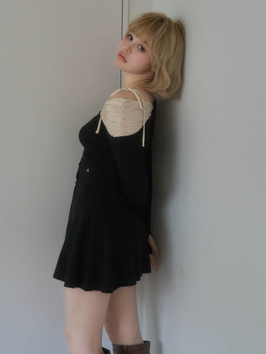 Helen knit flare mini dress
