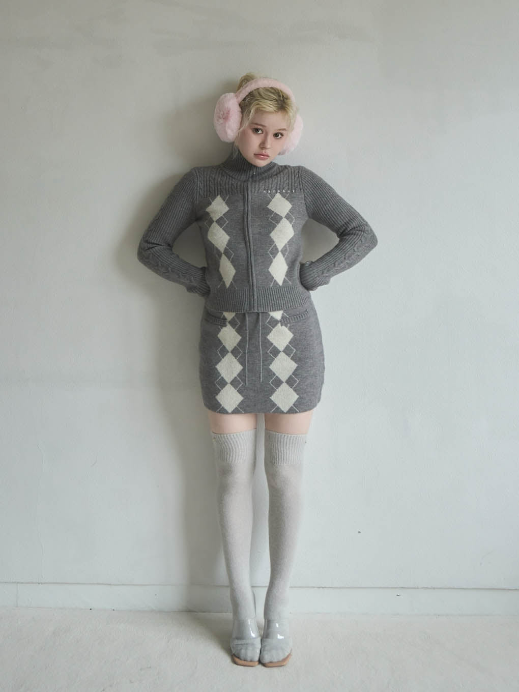 Argyle knit set up