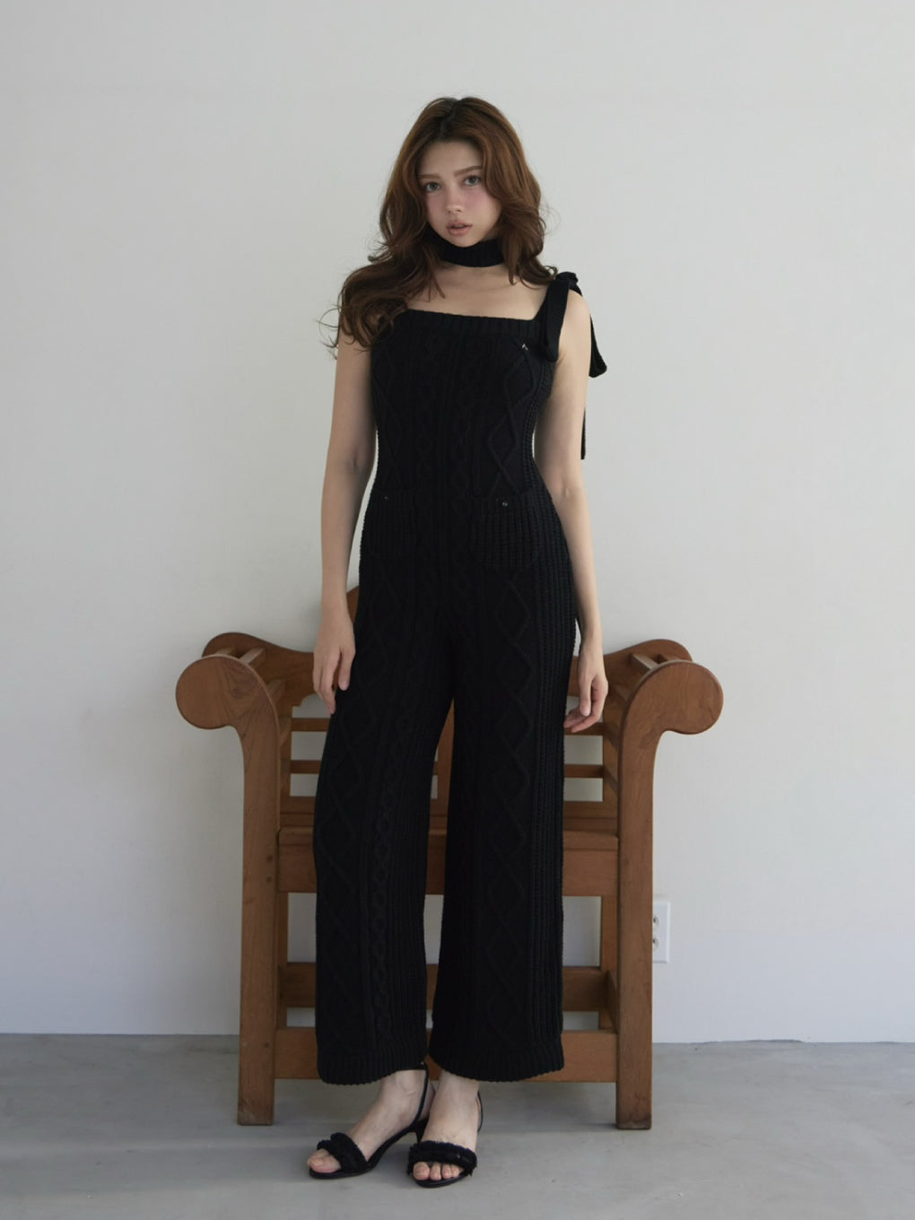 Cable knit rompers