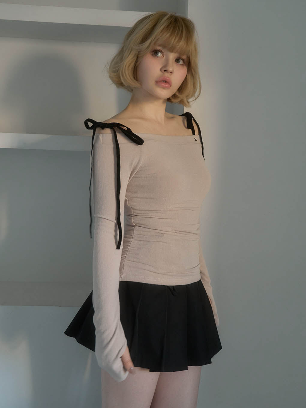 Jessica pleats mini skirt