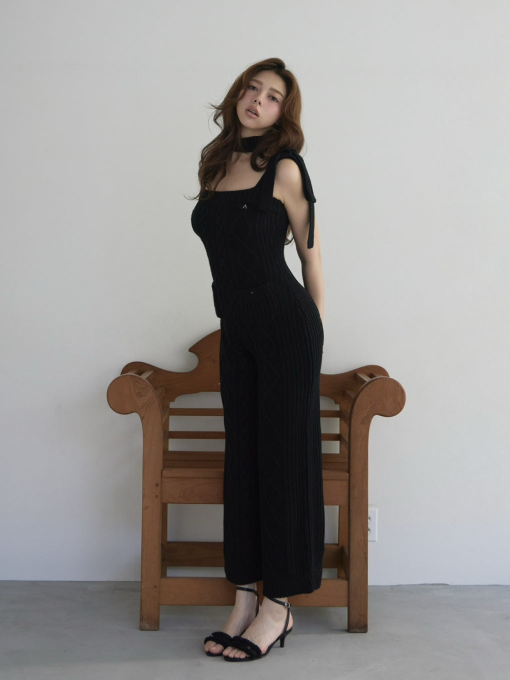 Cable knit rompers