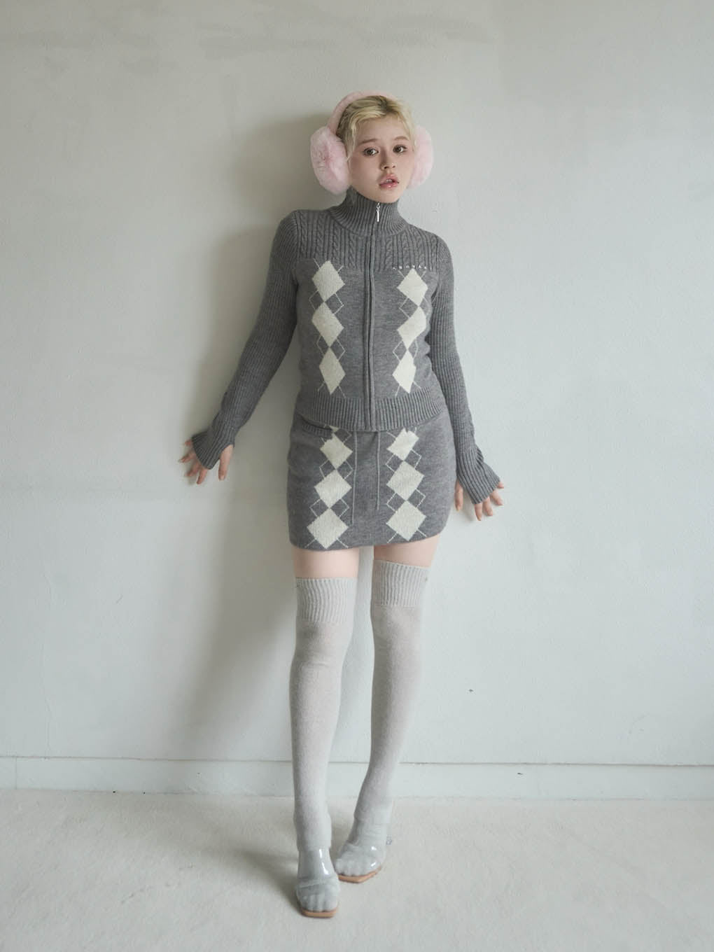 Argyle knit set up