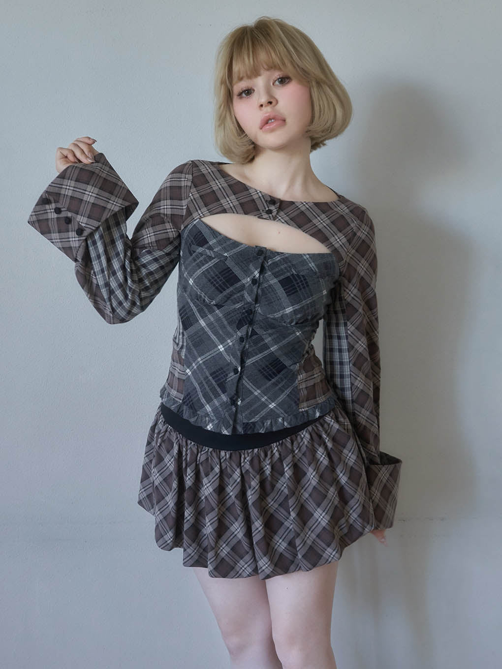 Nancy check skirt