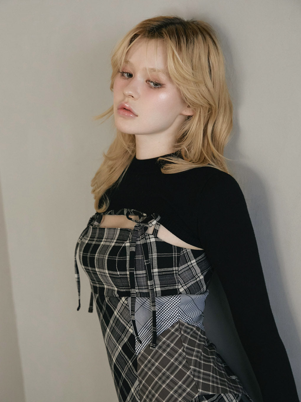 Nadia check long dress