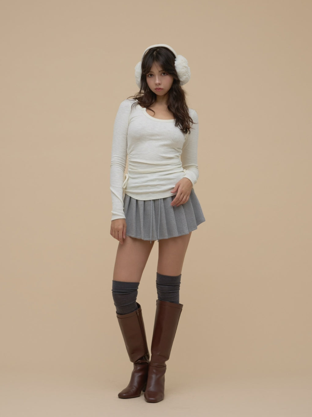 Lala shirring ribbon tops