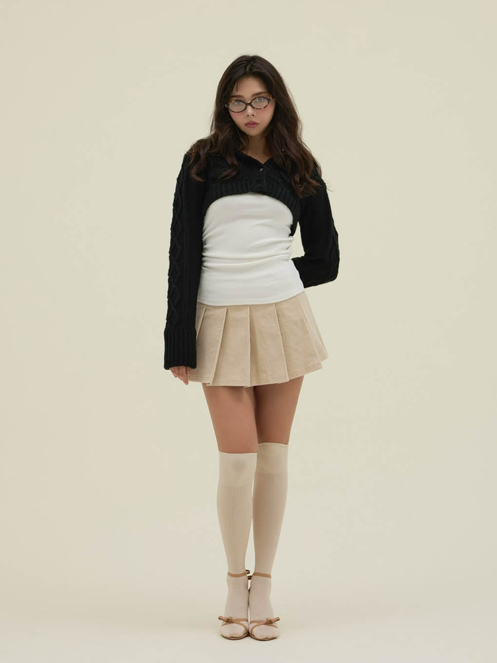 Mary logo cable knit set