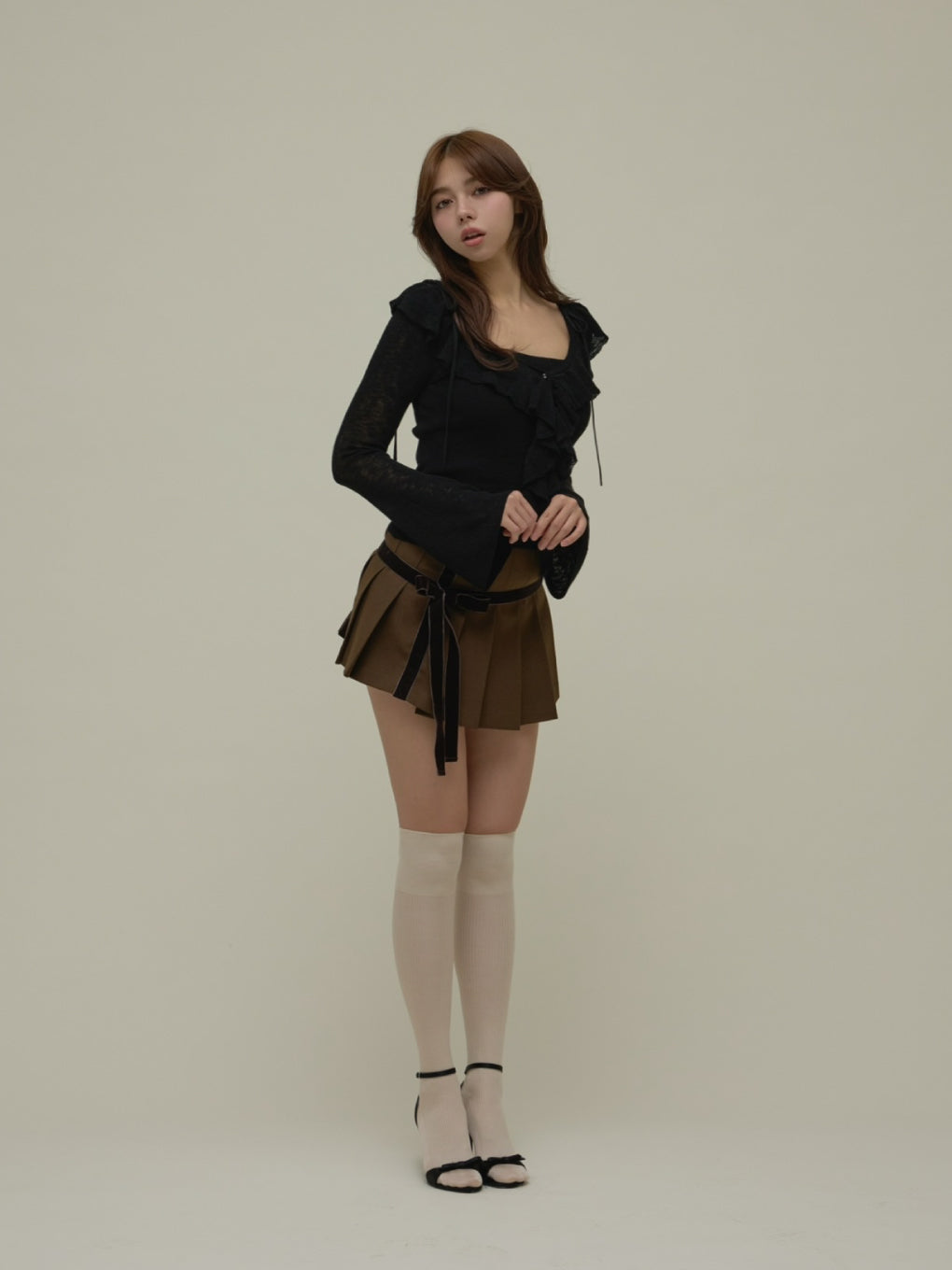 Valentine ribbon mini skirt