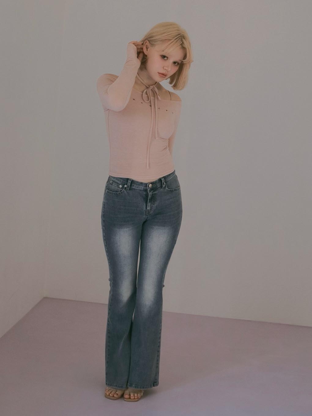 Heart hip flare denim