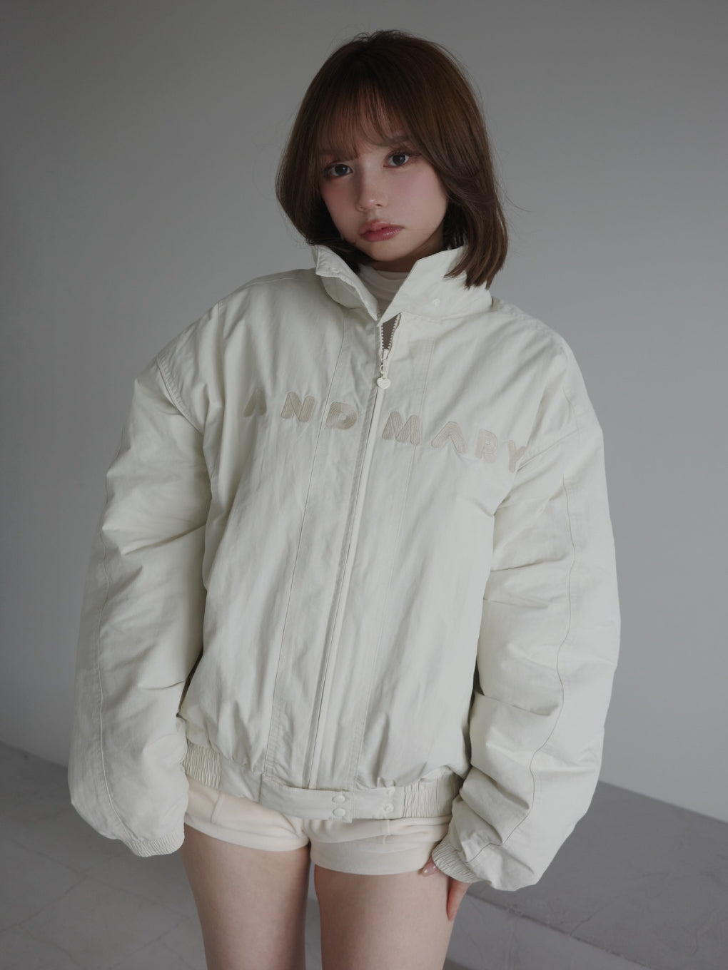 ANDMARY】Mary logo bomber jacket