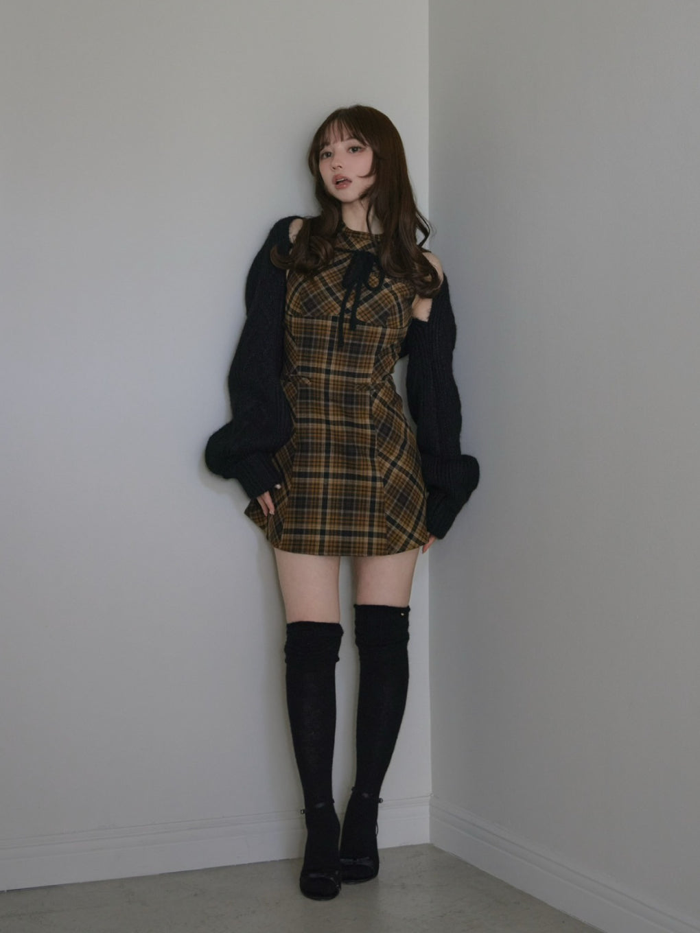 ANDMARY】Mimi check set mini dress