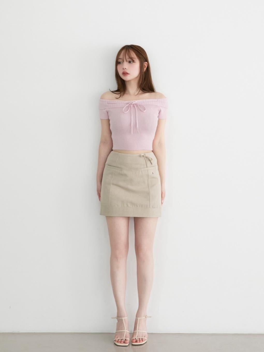 Lara ribbon mini skirt