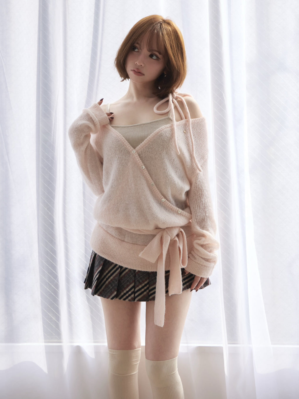 ANDMARY】Sheer loose knit tops