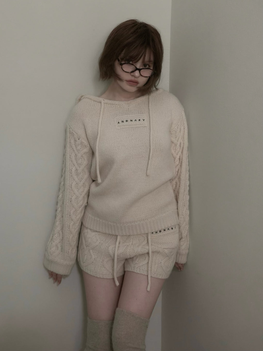 Mou loose knit set up