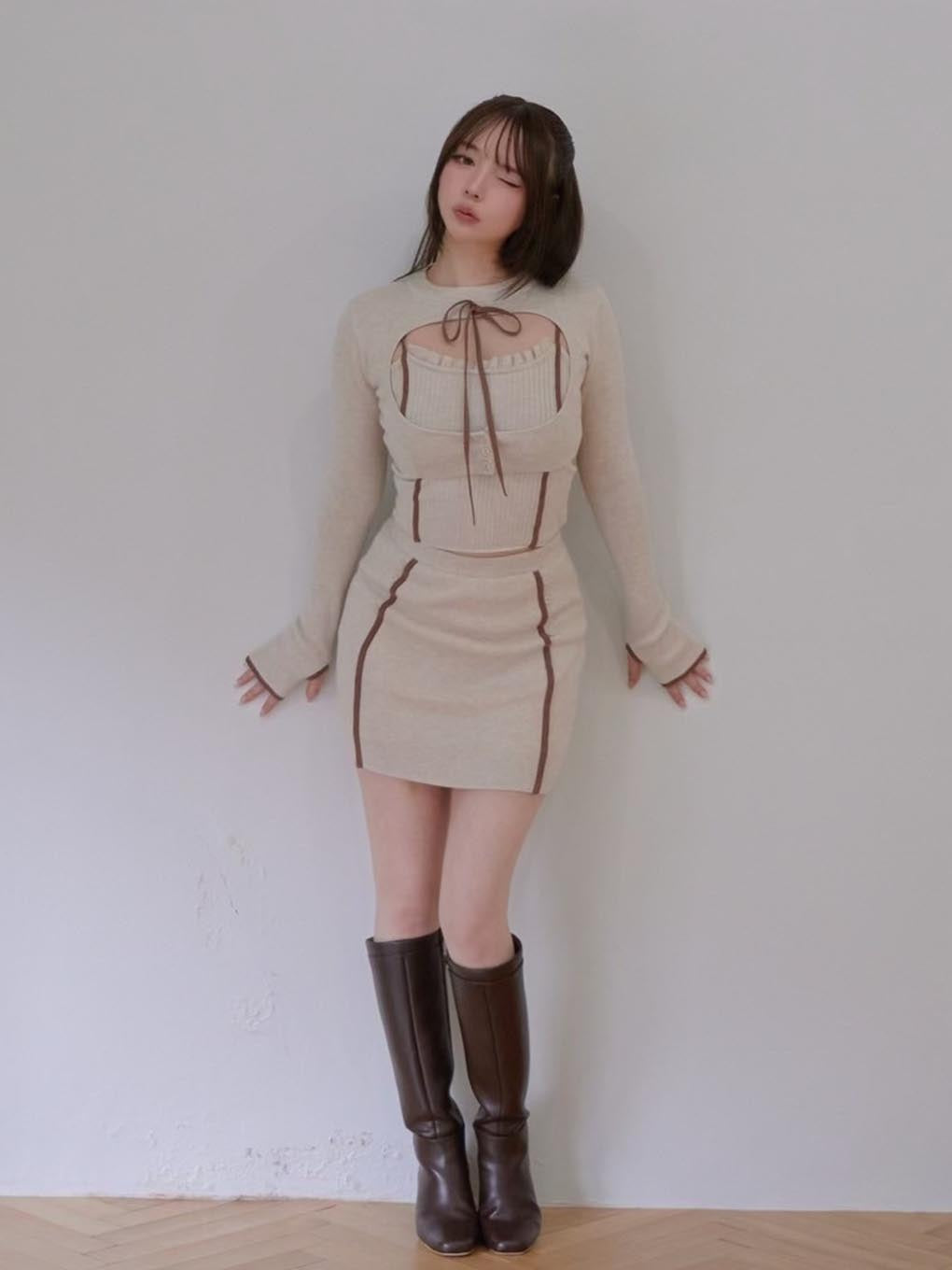 ANDMARY】Emily knit mini skirt