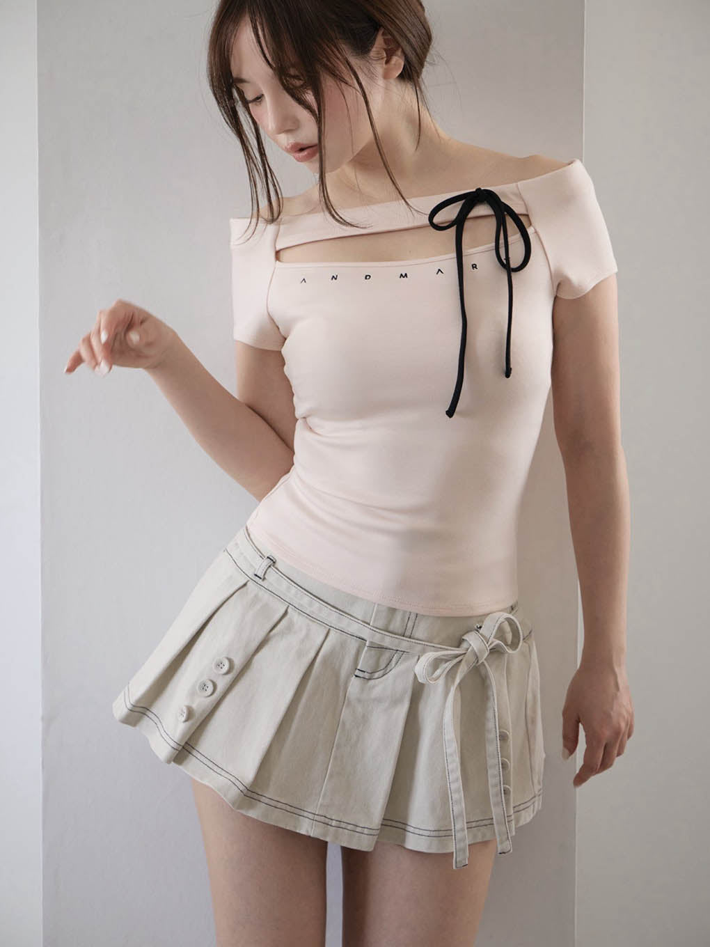 Kika button mini skirt