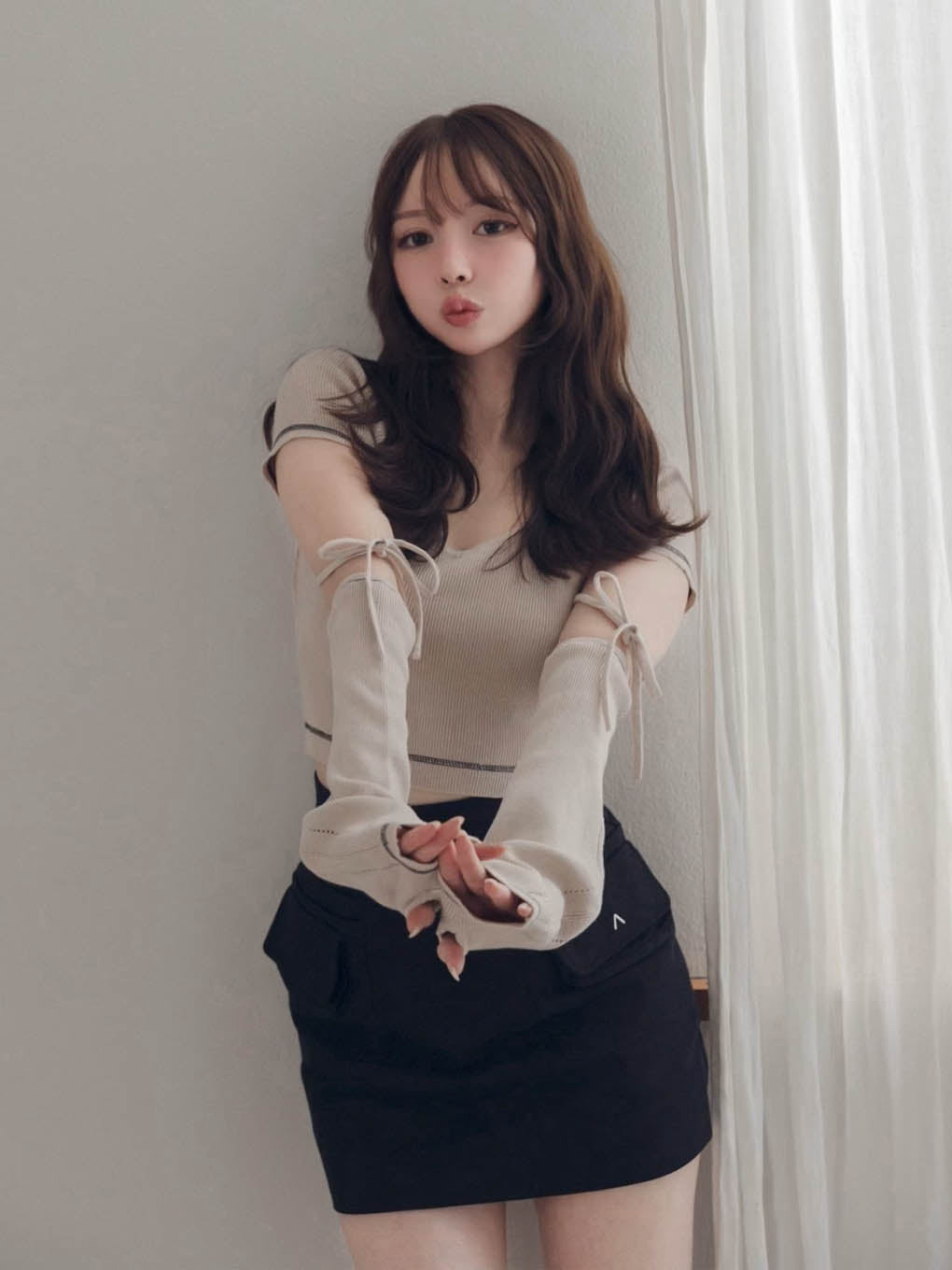 ANDMARY】kitty knit tops 