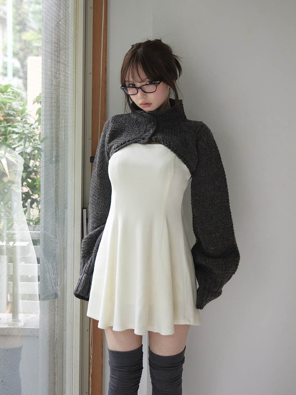 andmary High waist velour mini dress Valerie Velvet Mini Dress  