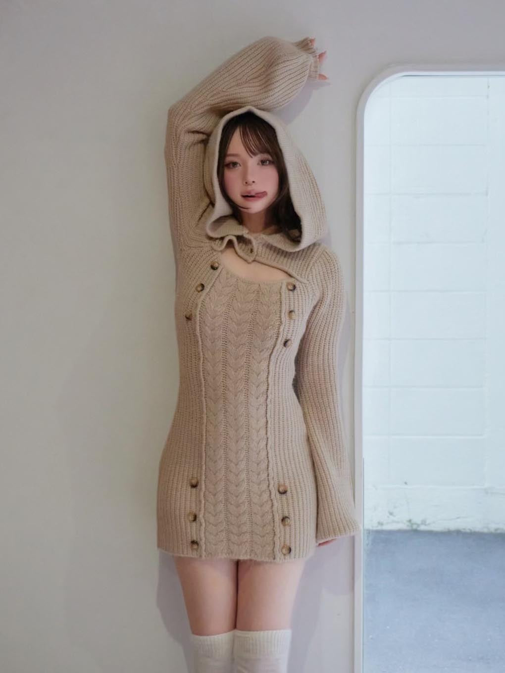 andmary Elsie knit mini dressウエスト62cm