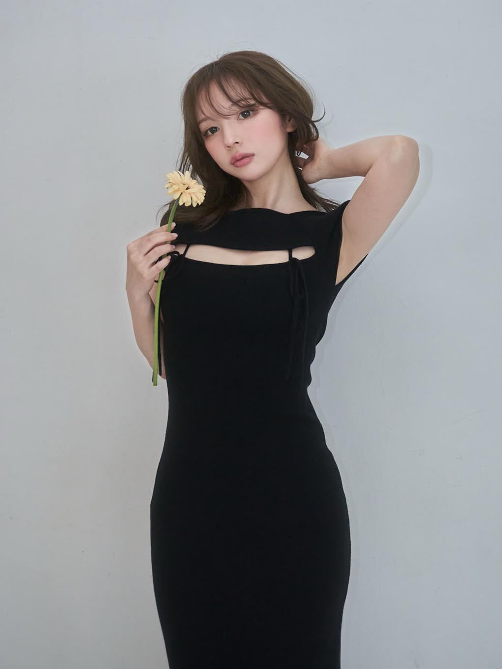 Bebe ribbon knit dress 