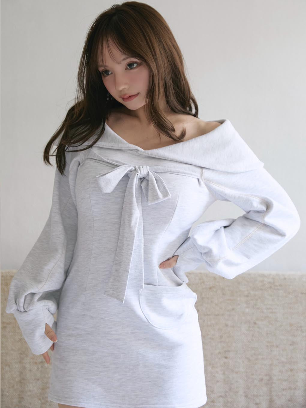 ANDMARY】Manon ribbon mini dress