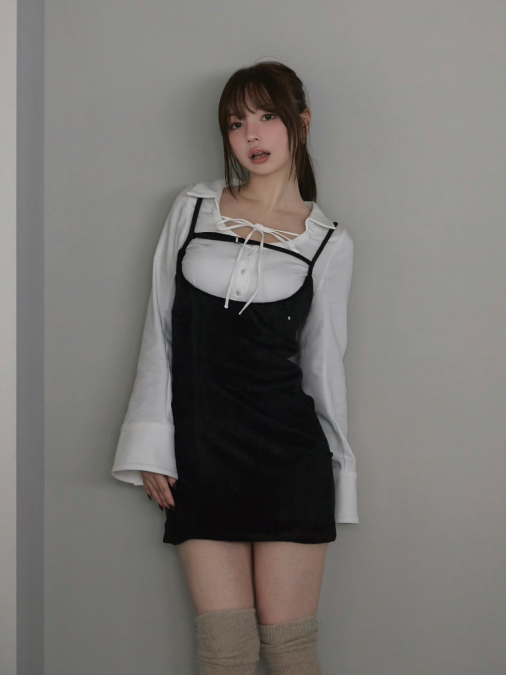 ANDMARY】Betty velour mini dress