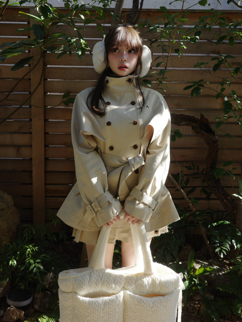 Blair trench pleats skirt