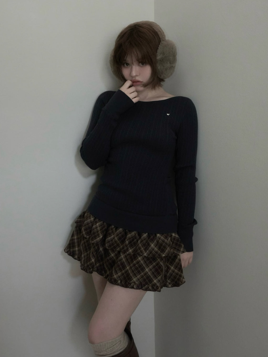 Nina check mini dress