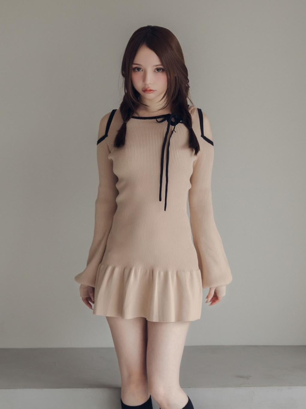 Annie ribbon mini dress色Ivo