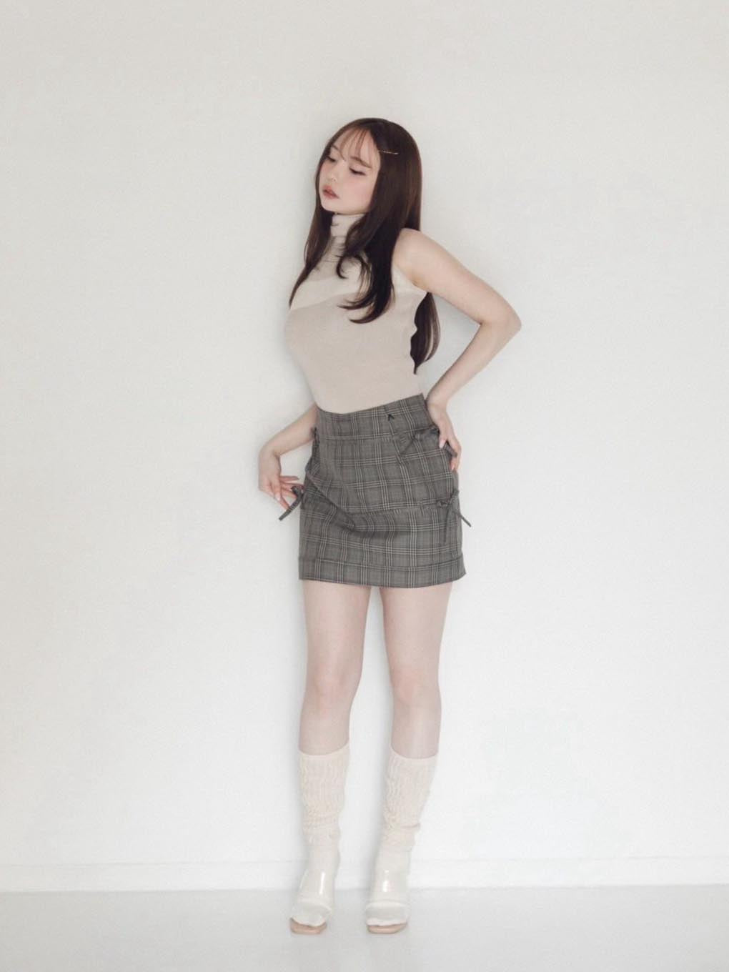 ANDMARY】Hanna check mini skirt 