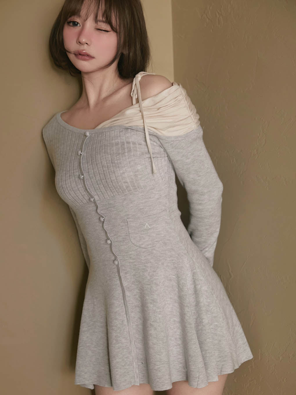 Helen knit flare mini dress