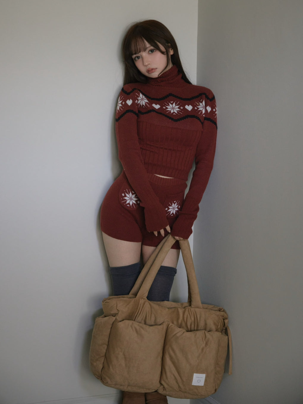 バッグ Mary quilting suede bag AM1587 ANDMARY】Mary quilting suede bag