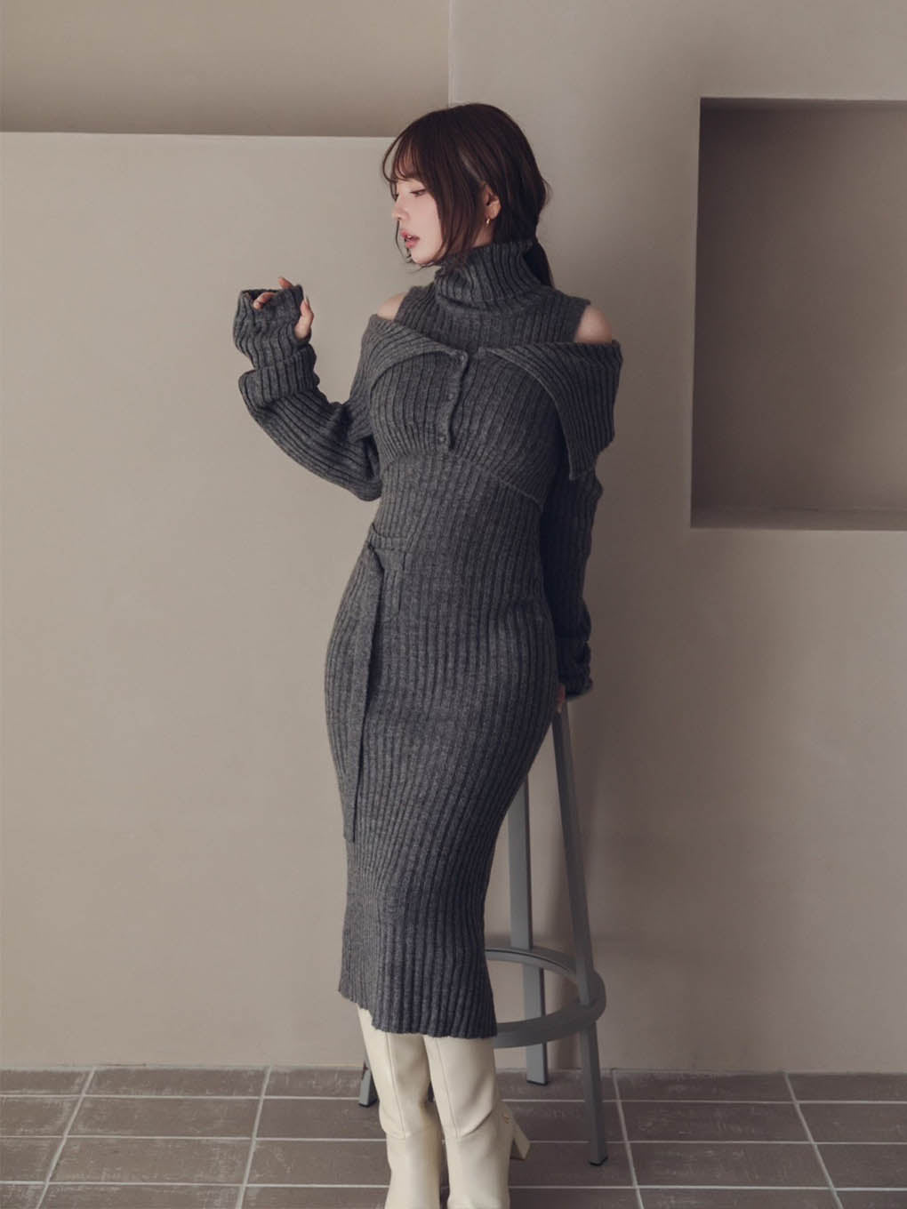 Cameo knit set cardigan