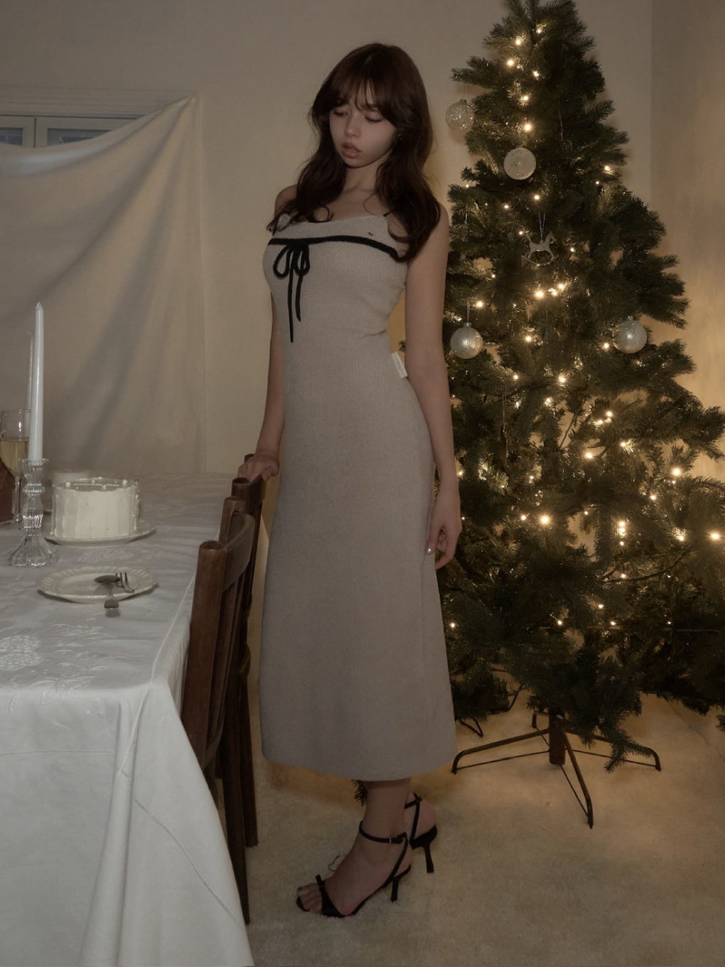 Sugar knit ribbon dress