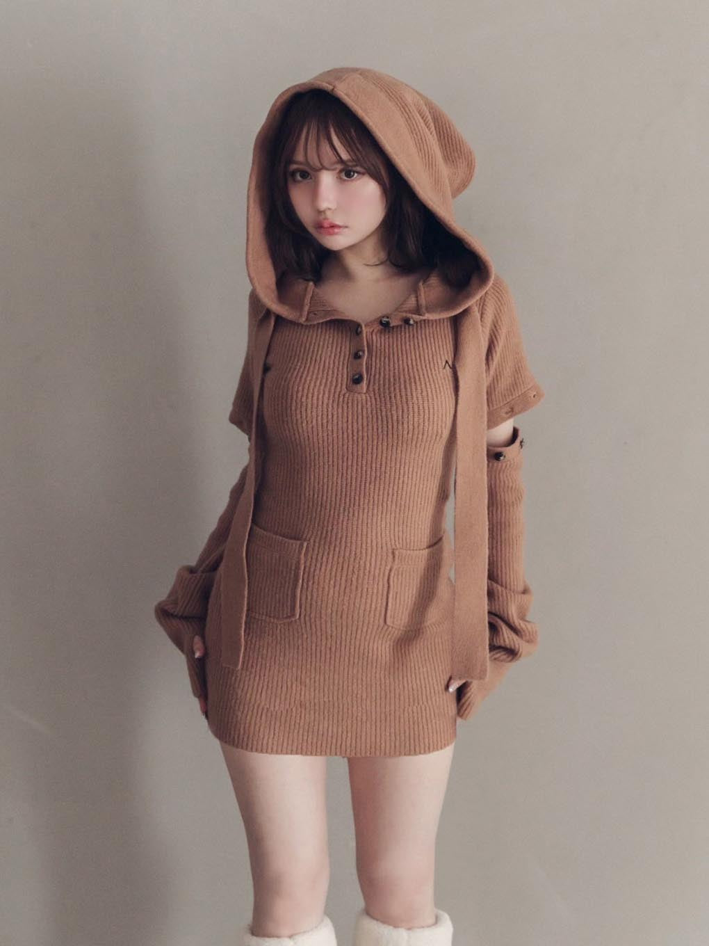 Alma button mini dress