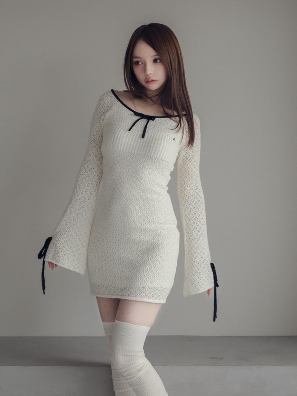 レディースAndmary★ Lily crochet mini dress