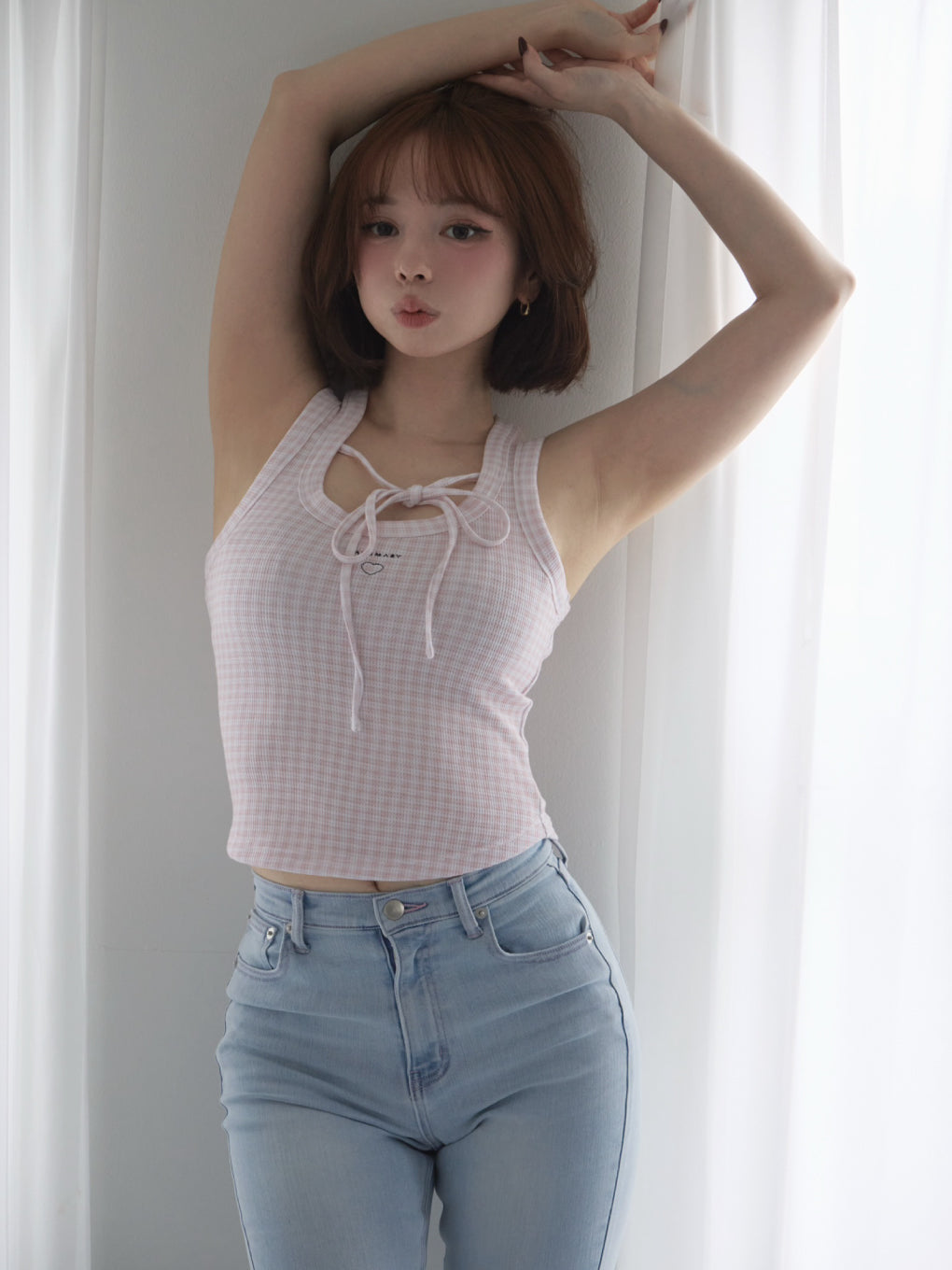 最安値 ANDMARY Mary tops set ピンク タンクトップ ANDMARY】Mary tops set