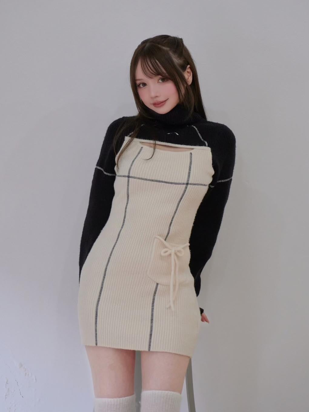 andmaandmary milo mini dress ベージュ