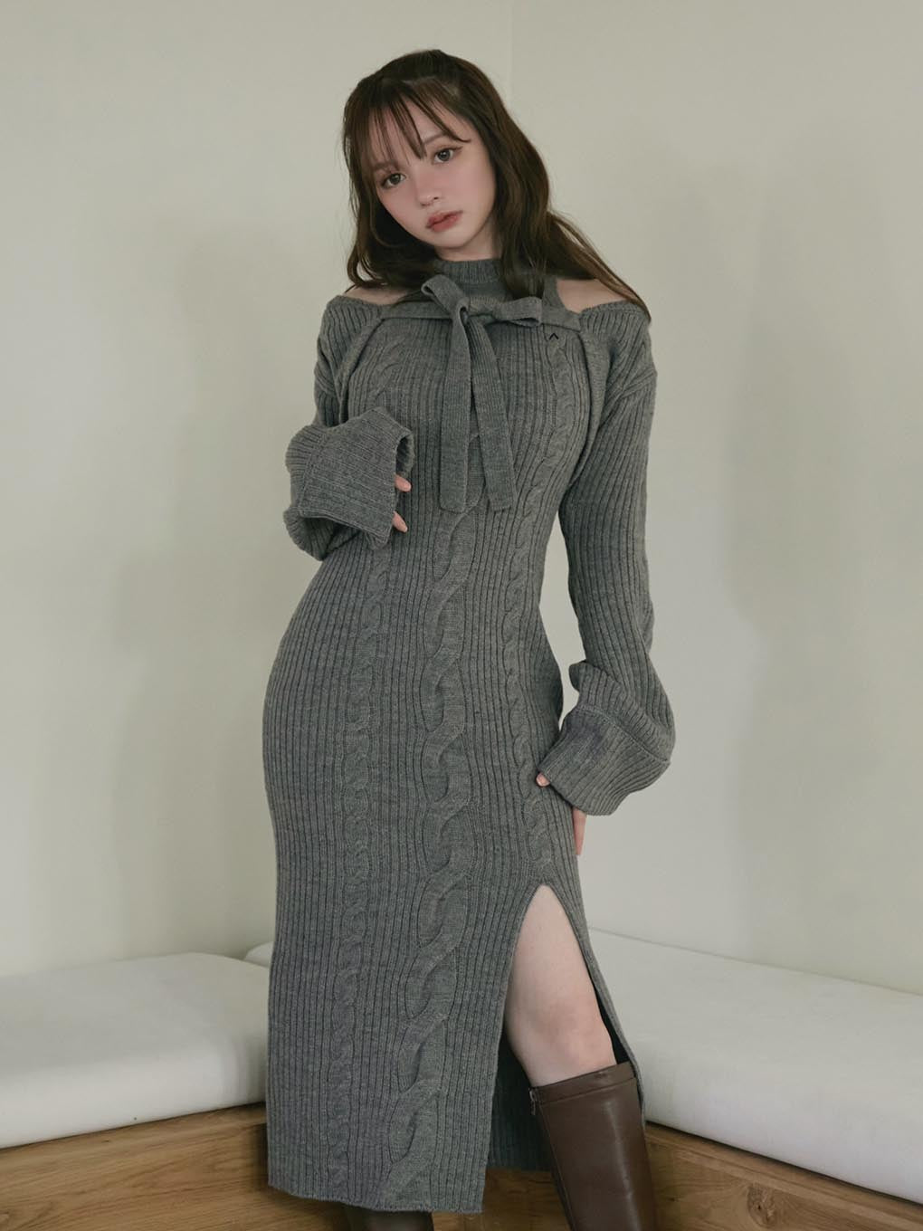 ANDMARY】Carmen knit set dress