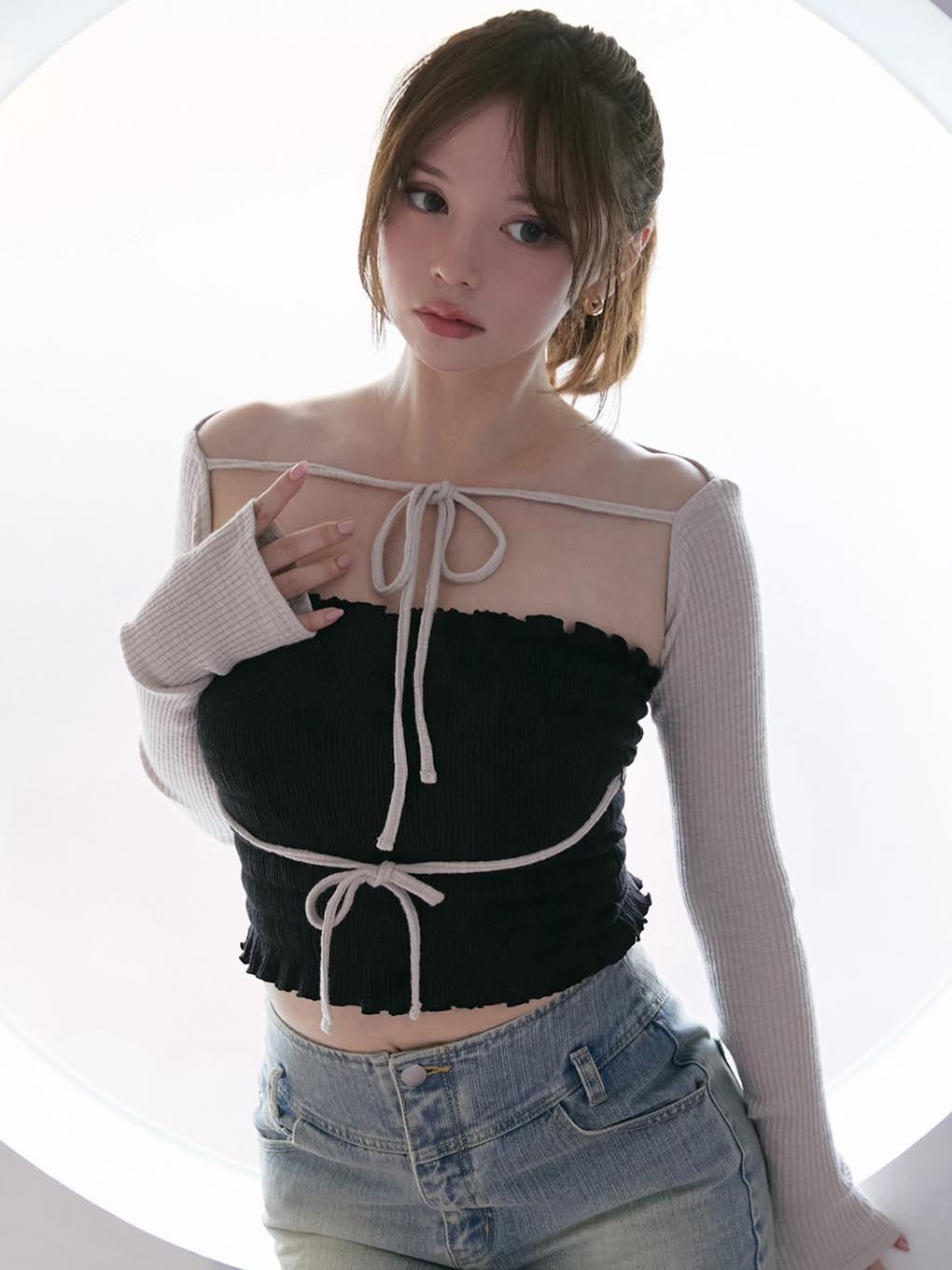 Mei shirring tops